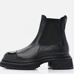 CHANEL Black Ankle Chealsea Boots